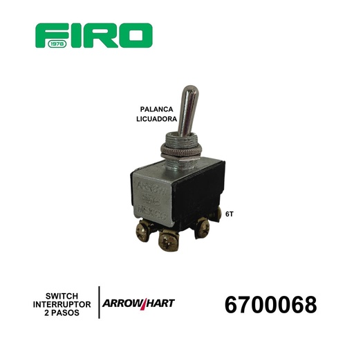 [6700068] SWITCH INTERRUPTOR 2 PASOS 6 TERMINALES LICUADORA=6700059=6700040