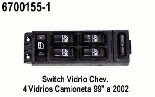 [6700155-1] SWITCH INTERRUPTOR ELEVADOR VIDRIO CHEV 4 VID CAM 99 ****
