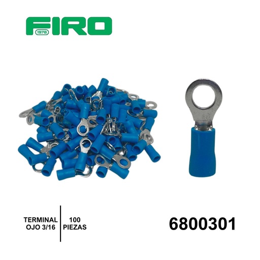 [6800301] TERMINAL AZUL OJO 3/16  14-16 AWG BOLSA DE (100) PZAS