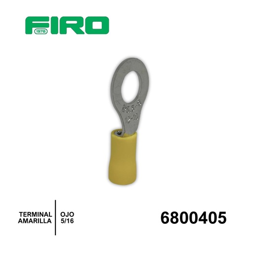 [6800405] TERMINAL AMARILLA  OJO 5/16 BOLSA DE 100 PZS=6800405D