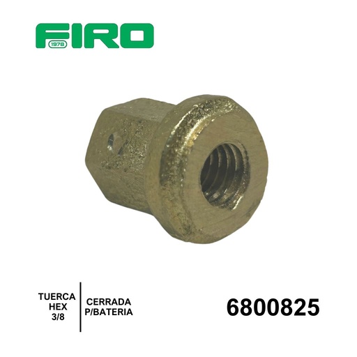 [6800825] TUERCA HEX 3/8 CERRADA BRONCE P/BATERIA DE TORNILLO