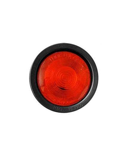 [7507053R] PLAFON REDONDO 4" ROJO 12V 21W SELLADO + GROMMET HULE