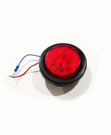 [7507463R] PLAFON REDONDO 2.5" ROJO 12V. GROMMET/HULE INCANDECENTE CONECTOR =