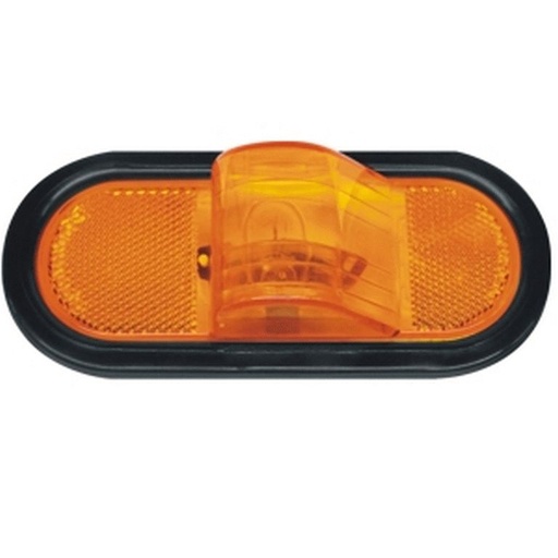 [7507507A] PLAFON EMBUTIDO OVALADO 6" 12V AMBAR BOLA INCLINADA C/GROMMET
