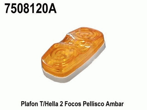 [7508120A] PLAFON 2X4" 12V AMBAR INCANDECENTE CON DIFUSOR HELLA =1020