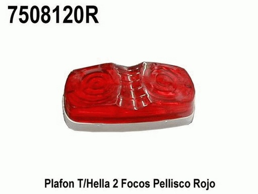[7508120R] PLAFON 2X4" 12V ROJO INCANDECENTE CON DIFUSOR TIPO HELLA=102