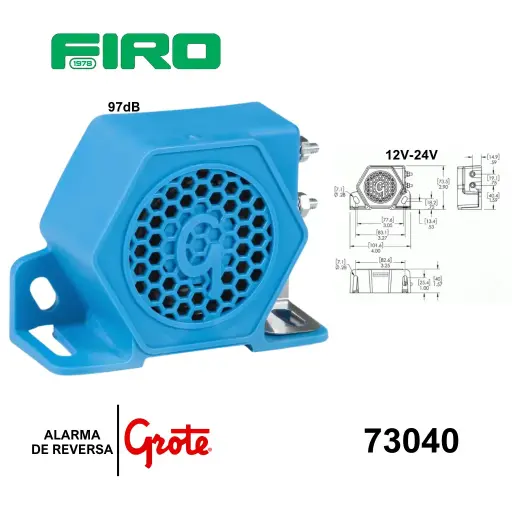 [73040] ALARMA 12/24V 97D   REVERSA GROTE  12V =8030077F=8030080IMP