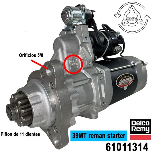[61011314] MARCHA 39MT 12V 11D  DELCO REMY ORIGINAL*REMANOFACTURAD