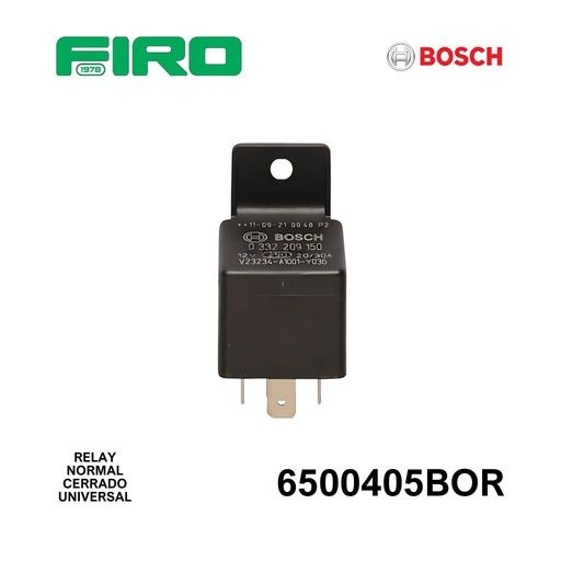 [6500405BOR] RELAY 12V 5T 20/30A (NC) NORMAL CERRADO BOSCH UNIVERSAL