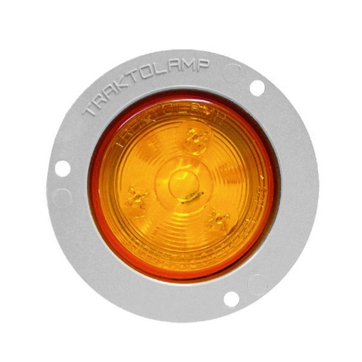 [7507463CAL] PLAFON REDONDO 2.5" AMBAR 12V. CANDADO GRIS 6 LED CONECTOR