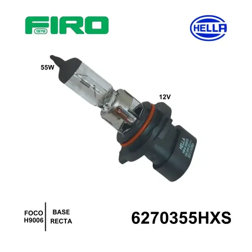 [6270355HXS] FOCO H9006 55W BASE RECTA HELLA 12V