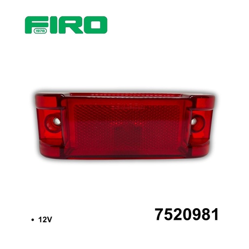[7520981] PLAFON LATERAL 5X2" 12V 10W ROJO CON REFLEJANTE
