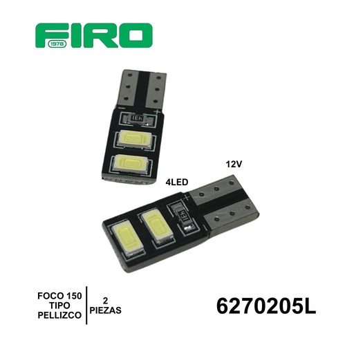 [6270205L] FOCO 158 PELLIZCO 12V LUZ LED BLANCO 2PZ