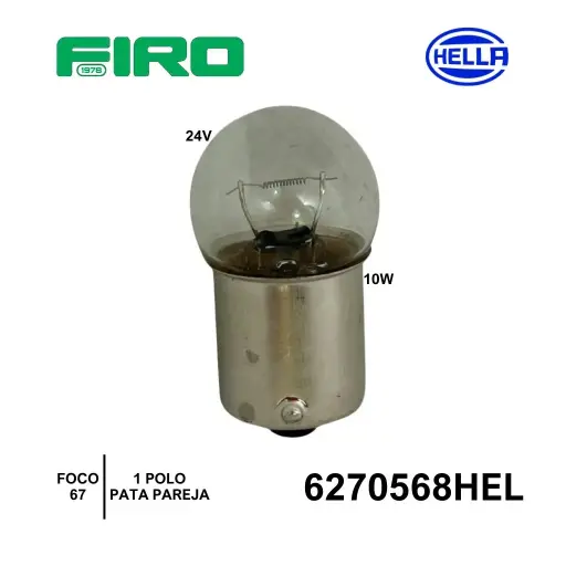 [6270568HEL] FOCO 67 1 POLO P/P 24V HELLA