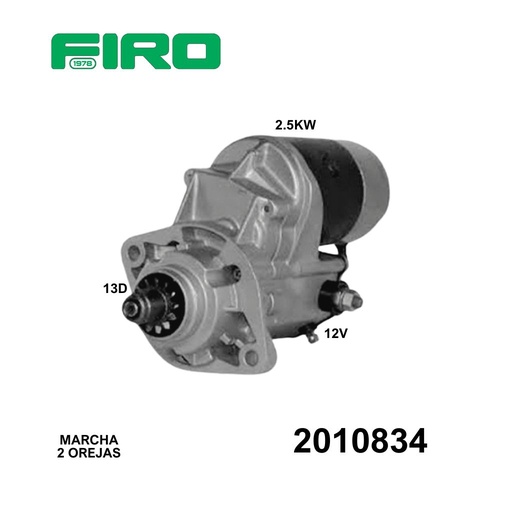 [2010834] MARCHA DENSO 12V 13D 2.5KW 2 OREJAS CASE CUMMINS=2010846