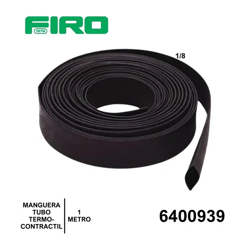 [6400939] MANGUERA TUBO TERMOCONTRACTIL 03.17MM=1/8 NEGRO X 1 METRO