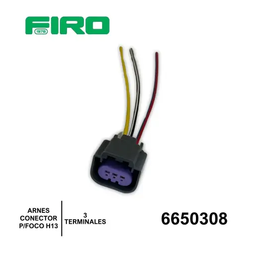 [6650308] ARNES CONECTOR P/FOCO H13 (9008) SOQUET 3 TERMINALES