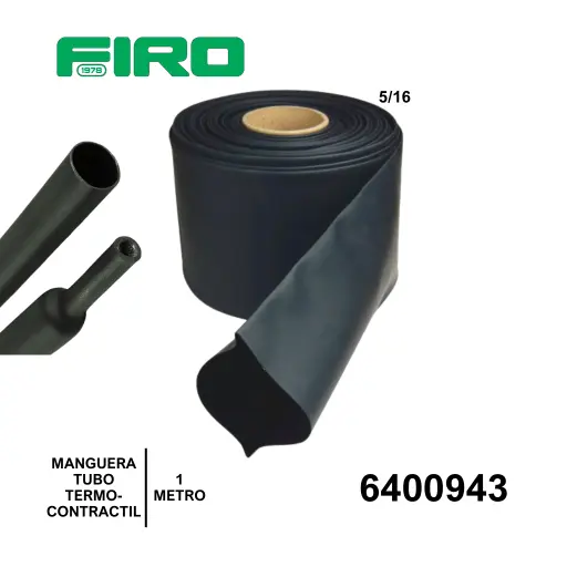 [6400943] MANGUERA TUBO TERMOCONTRACTIL 08MM=5/16 NEGRO 1 METRO