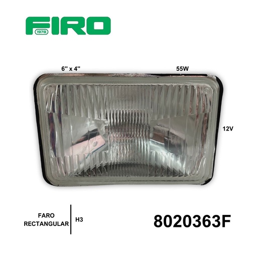 [8020363F] FARO RECT. 6"X4" 12V 55W FOCO H3 HALOG KW Y VARIOS *****
