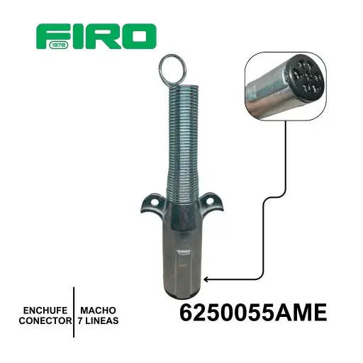 [6250055AME] ENCHUFE O CONECTOR 7 LINEAS MACHO CON RESORTE=6250050