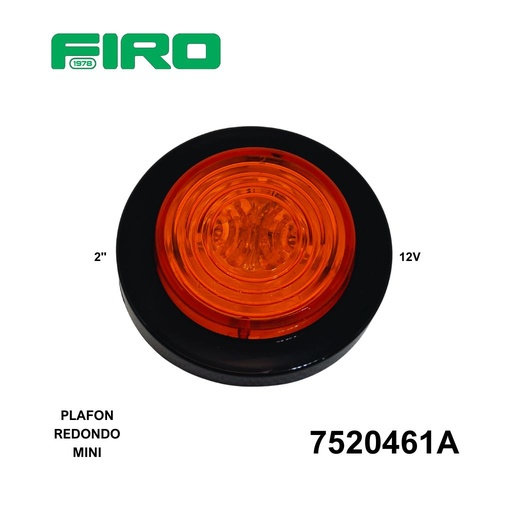 [7520461A] PLAFON REDONDO 2" AMBAR HULE 12V MINI =7507461EA