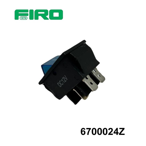 [6700024Z] SWITCH INTERRUPTOR 1 PASO 3 TER. TECLA NEGRA CON LUZ AZUL 12V