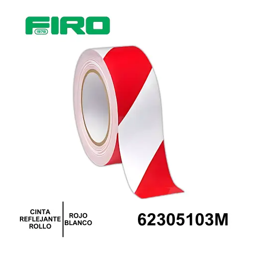 [62305103M] CINTA REFLEJANTE 3M ROJO-BLANCO ROLLO 50.8MMX45.72 MT BARRIC