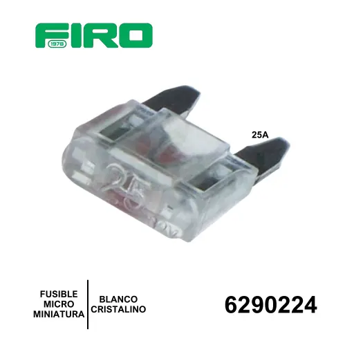 [6290224] FUSIBLE MICROMINIATURA  25A BLANCO CRISTALINO