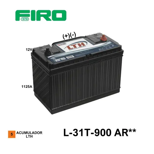 [L-31T-900 AR**] ACUMULADOR  LTH L-31T-900 AR 12V 1125A (+)(-) CASCO (5)(G) TORNILLO