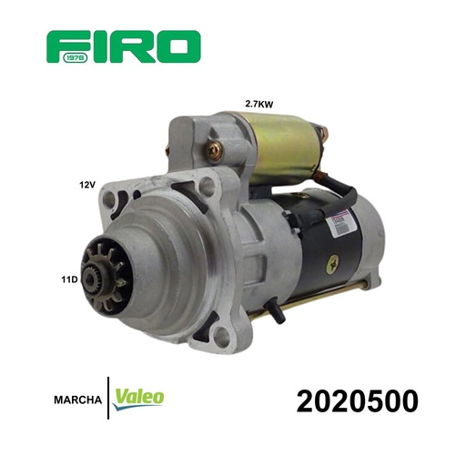 [2020500] MARCHA VALEO 12V CW 11D 2.7KW PLGR BOBCAT
