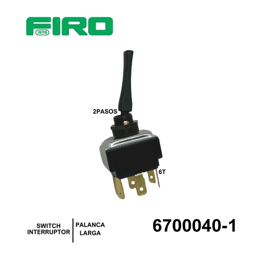 [6700040-1] SWITCH INTERRUPTOR 2 PASOS 6 TER.  PALANCA LARGA =040