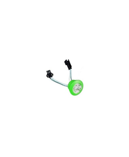 [007V] LUZ LED 5/8" VERDE 3 LED REDONDA P/EMBUTIR 2 ARNESES