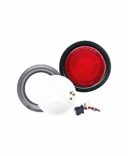 [7507054R24] PLAFON 4" 24V ROJO REDONDO C/GROMMET STOP CUARTO/DIRECCIONAL