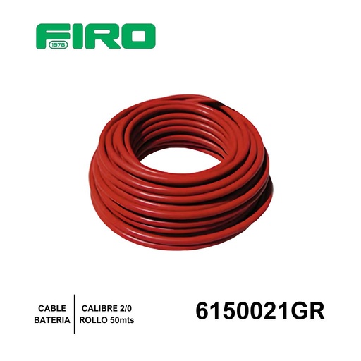 [6150021GR] CABLE BATERIA 2/0 POR (50) MTS ROJO    GEM