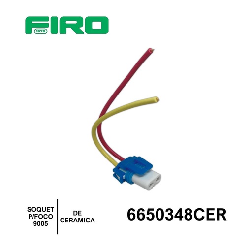 [6650348CER] SOQUET PARA FOCO 9005 DE CERAMICA CABLE 18 AWG=6650346