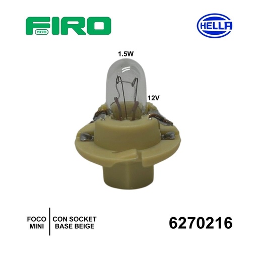[6270216] FOCO MINI C/SOCKET12V 1.5W BASE BEIGE HELLA 007997141