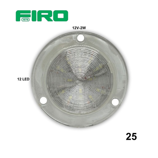 [25] #25 LUZ PLANA 2.5" 12V 0.6W 12 LED BLANCO REDONDO 25M