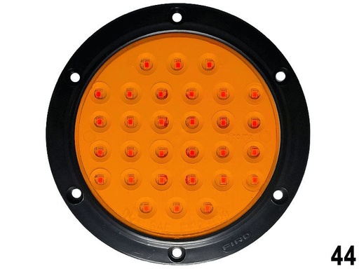 [44] LUZ PLANA 4" 12V 30 LED AMBAR REDONDO 44+/44-2/44M/44MST