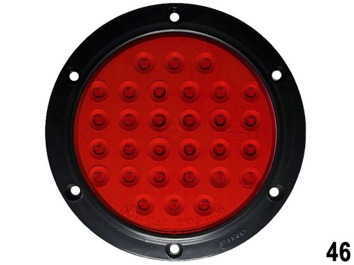 [46] LUZ PLANA 4" 12V 30 LED ROJO REDONDO 46+/46-2/46M/46MST