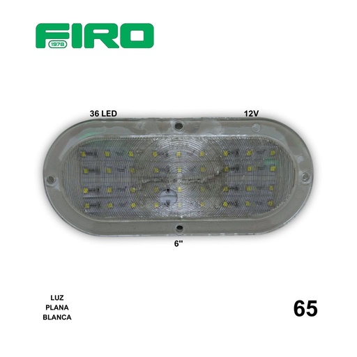 [65] LUZ PLANA 6" 12V 36 LED BLANCO OVALADO 65+/65-2/65M