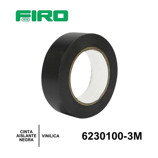 [6230100-3M] CINTA AISLANTE NEGRA DE PVC 3M 18 MTS. =6230100