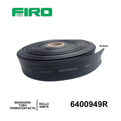 [6400949R] MANGUERA TUBO TERMOCONTRACTIL 25.4MM=1" NEGRO ROLLO 50 MTS  T12554