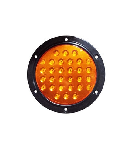 [44-24] LUZ PLANA 4" 30 LED AMBAR REDONDA  (24V.)