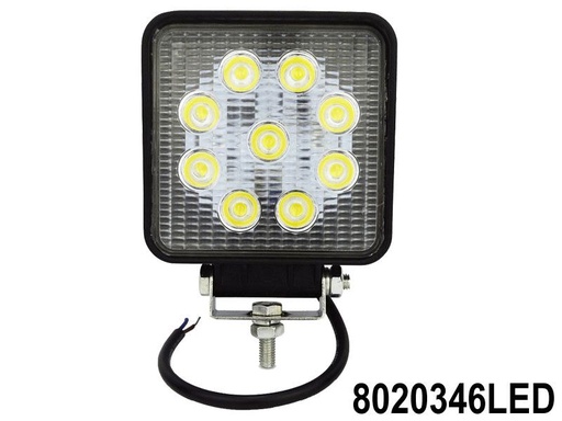[8020346LED] FARO CUADRADO 4"X4" 10V-30V 27W 9 LED =8020027CF