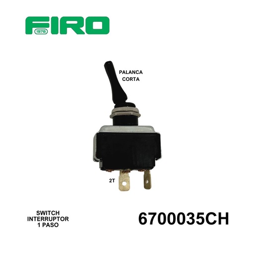 [6700035CH] SWITCH INTERRUPTOR 1 PASO 2 TER. PALANCA CORTA KW =035=35A,R,