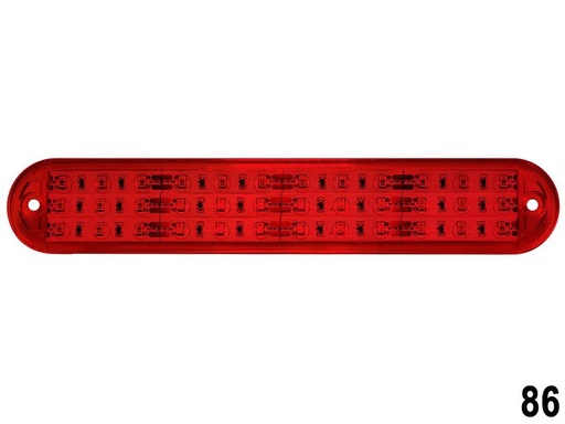 [86] LUZ PLANA 9" 12V 36 LED ROJO OVALADO =86+ =86X