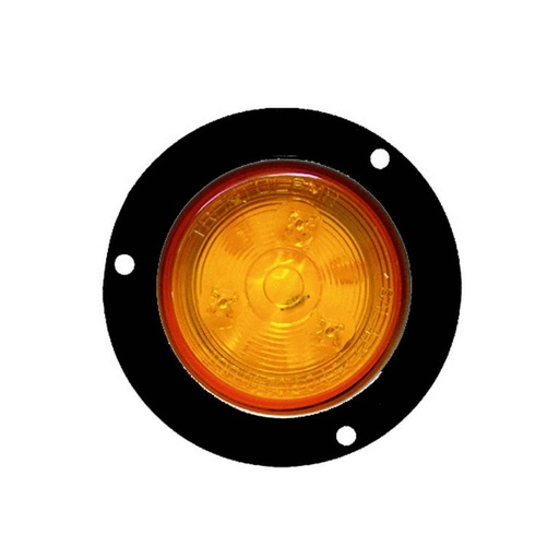 [7507461ECA] PLAFON REDONDO 2" AMBAR 12V. CON CANDADO  NEGRO