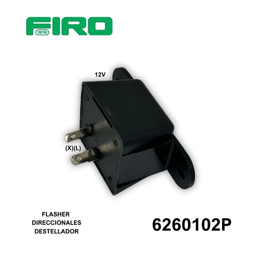 [6260102P] FLASHER DIRECCIONALES DESTELLADOR 12V 2T CUADRADO (X)(L)