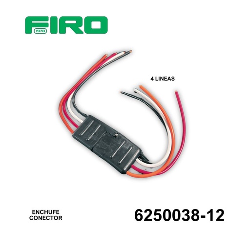 [6250038-12] ENCHUFE O CONECTOR 4 LINEAS (JGO.) LUZ UNIV. TERMINALES REDONDAS H