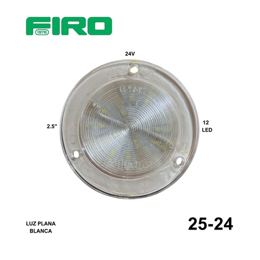 [25-24] #25-24 LUZ PLANA 2.5" BLANCO 12 LED 24V REDONDO LUMENS +LUZ ULTRA